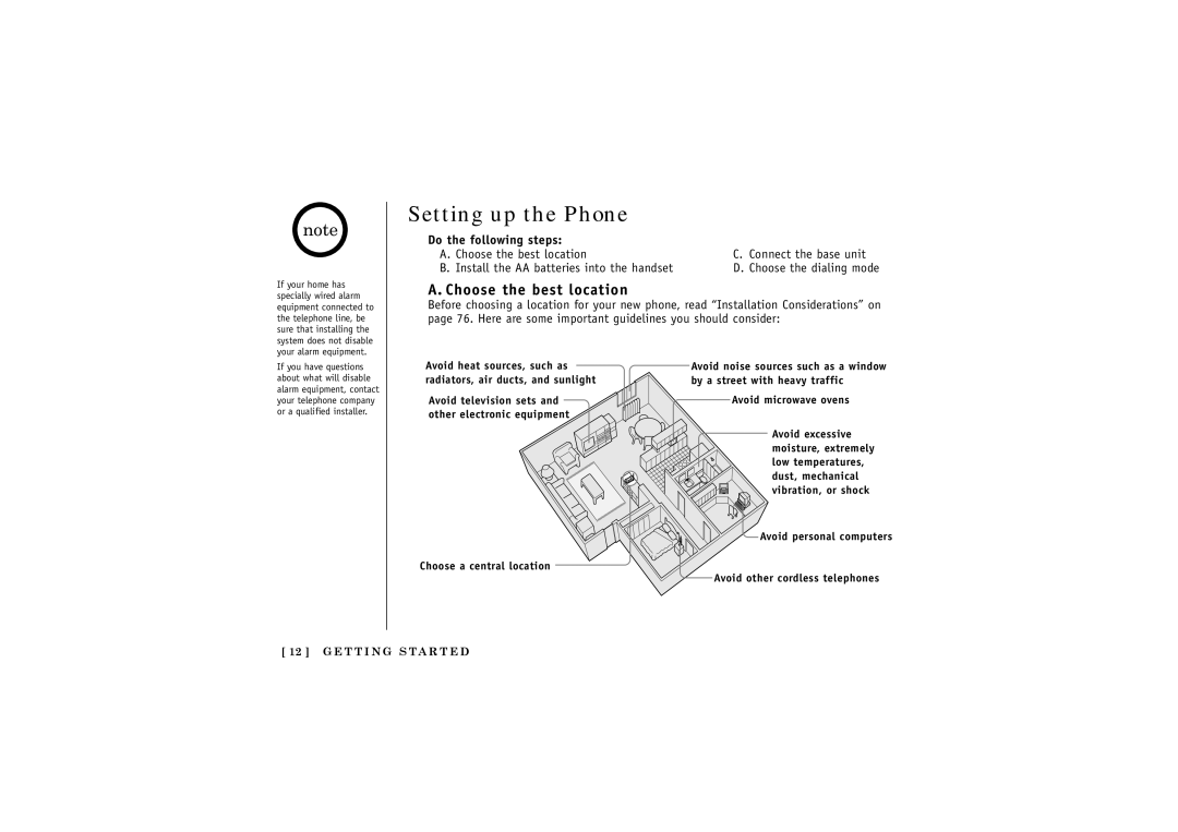 Uniden DCT5285 manual Setting up the Phone, Choose the best location, Do the following steps 