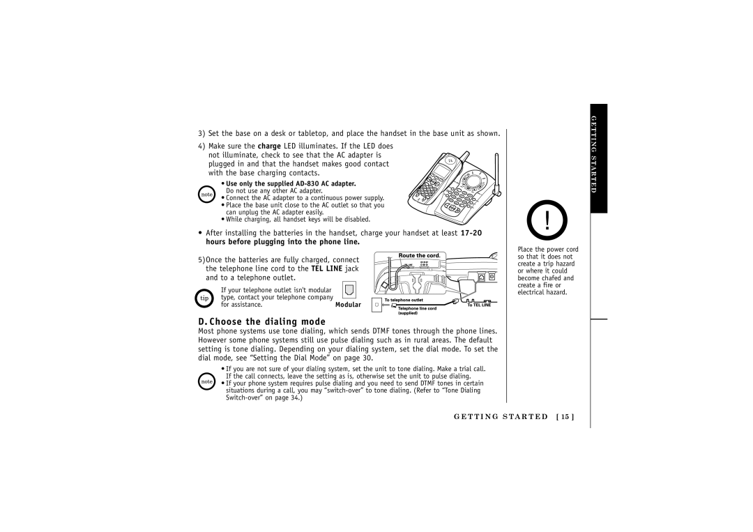 Uniden DCT5285 manual Choose the dialing mode 