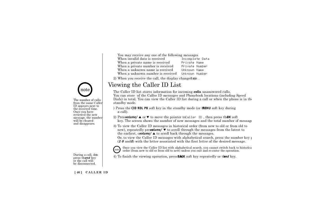 Uniden DCT5285 manual Viewing the Caller ID List 