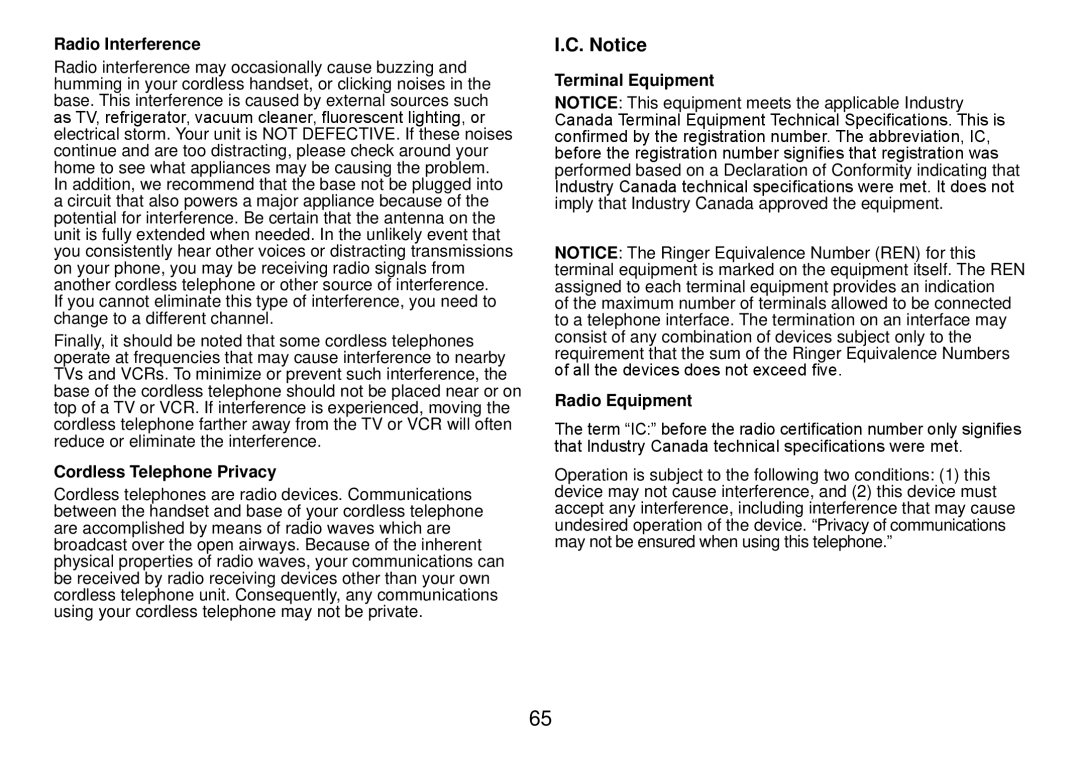 Uniden DCT738 manual Radio Interference 