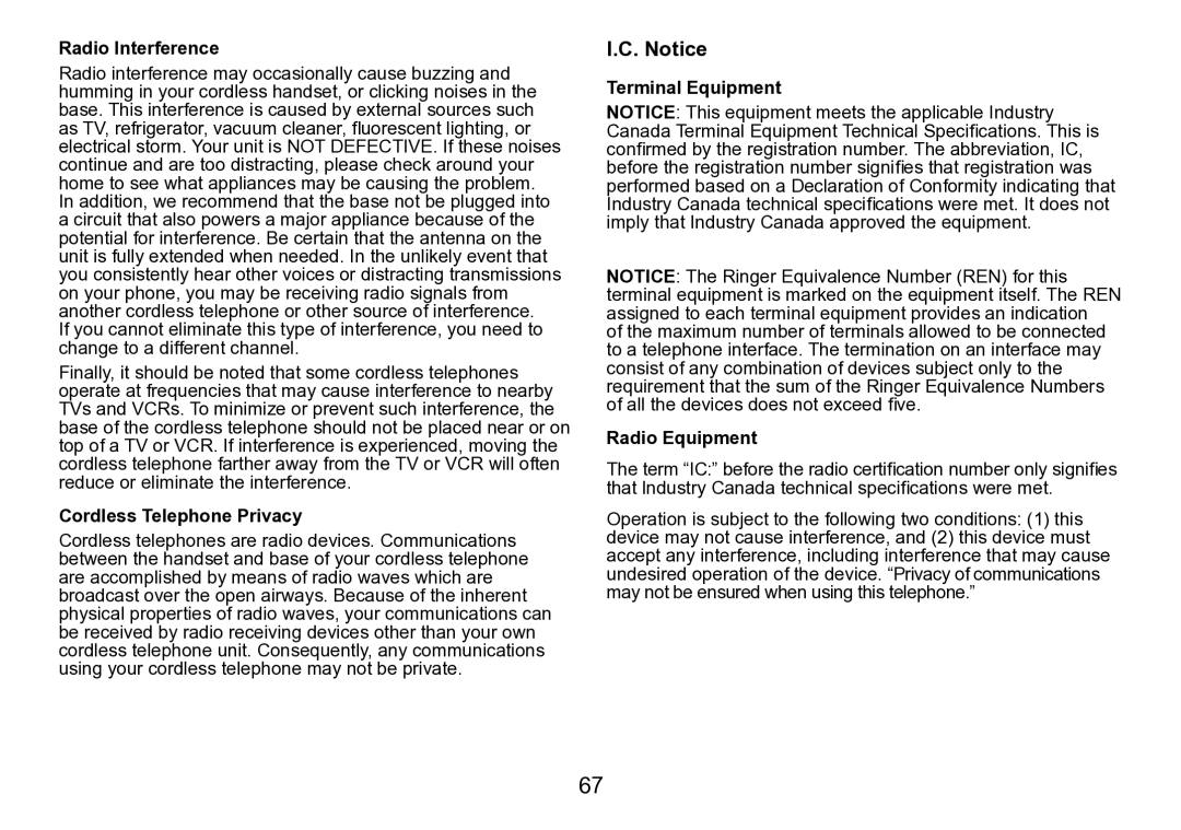 Uniden DCT758 manual Radio Interference 