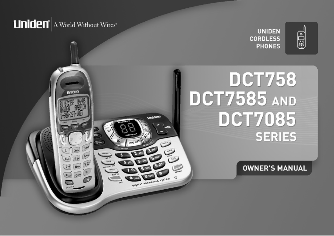 Uniden DCT7085, DCT7585 manual 