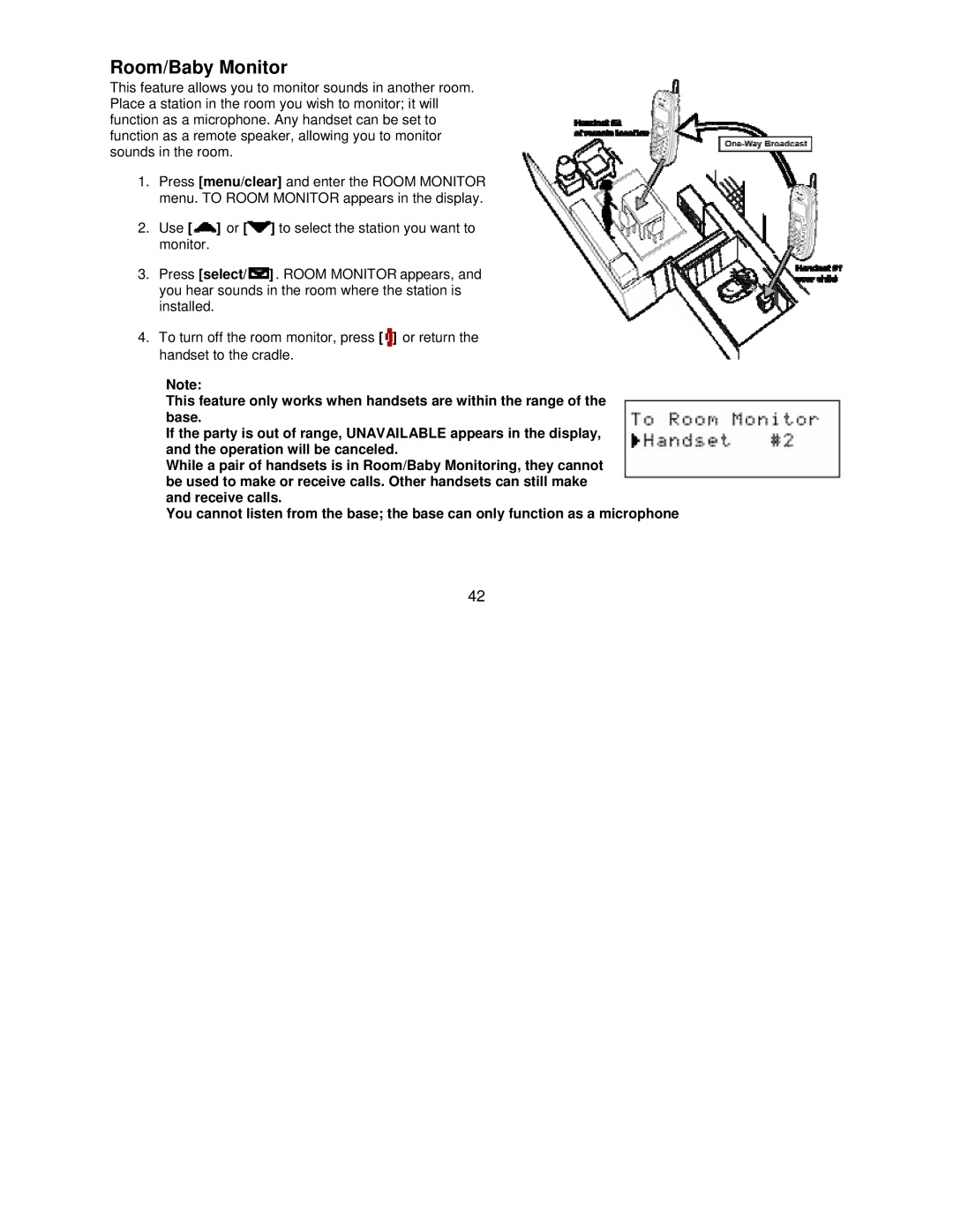 Uniden DCT7085, DCT7585 manual Room/Baby Monitor 