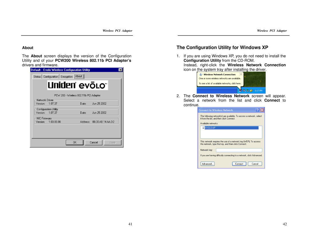 Uniden DCX200 warranty Configuration Utility for Windows XP, About 