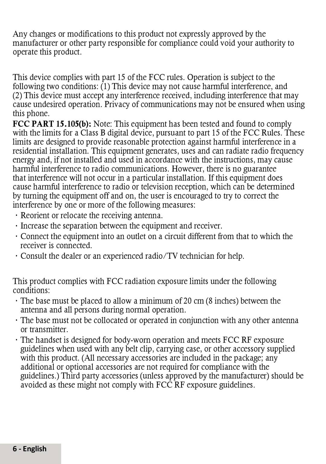 Uniden DCX291 important safety instructions Compliance Information, FCC Part 15 information, RF exposure Information 