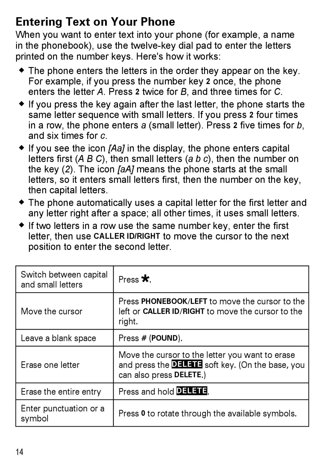 Uniden DECT 4096, DECT4096 Series manual Entering Text on Your Phone 