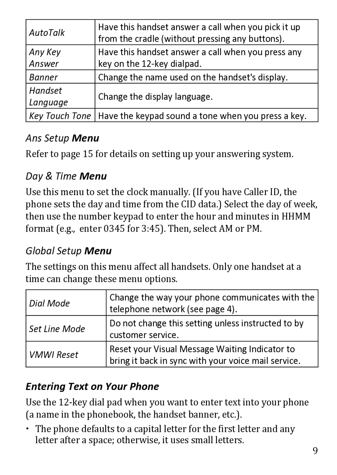 Uniden DECT1480 manual Entering Text on Your Phone 