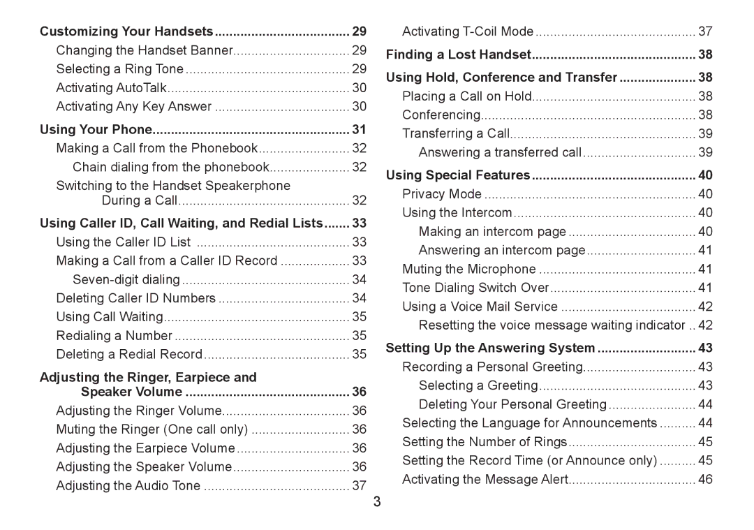 Uniden DECT1580 Series manual Customizing Your Handsets, Using Your Phone, Using Caller ID, Call Waiting, and Redial Lists 