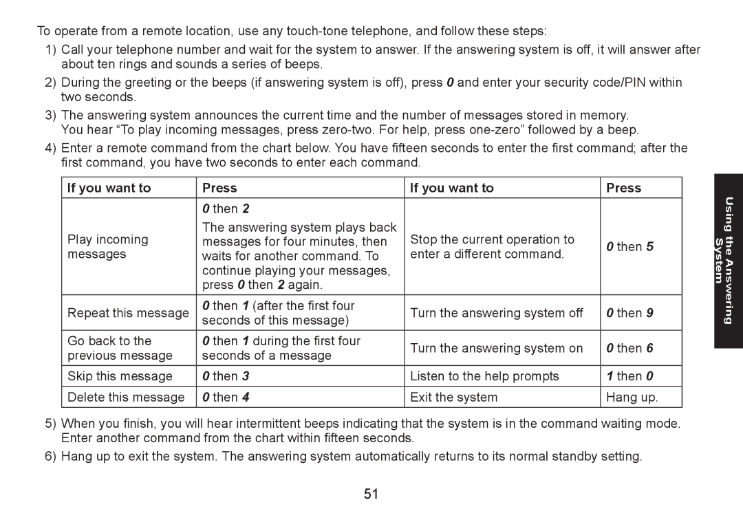 Uniden DECT1580 manual If you want to Press 