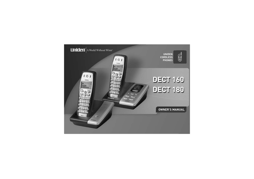 Uniden DECT160, DECT180 manual 