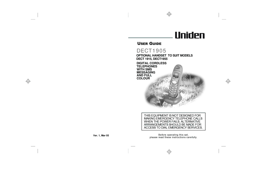 Uniden DECT1905 manual 