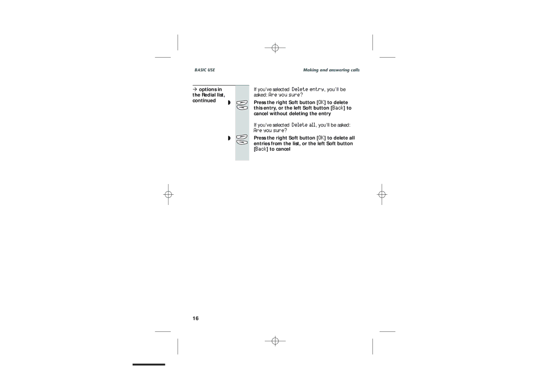 Uniden DECT1915+1 If you’ve selected Delete entry, you’ll be, Press the right Soft button OK to delete, Back to cancel 