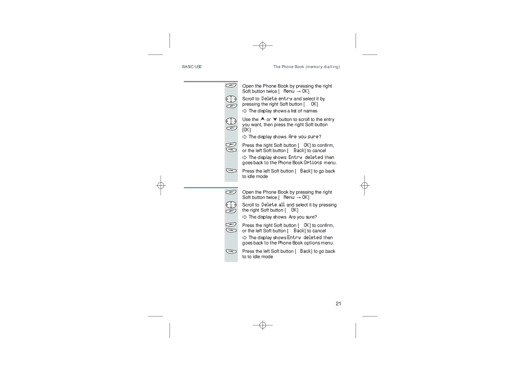 Uniden DECT1915 manual To delete a, You want, then press the right Soft button, Or the left Soft button Back to cancel 