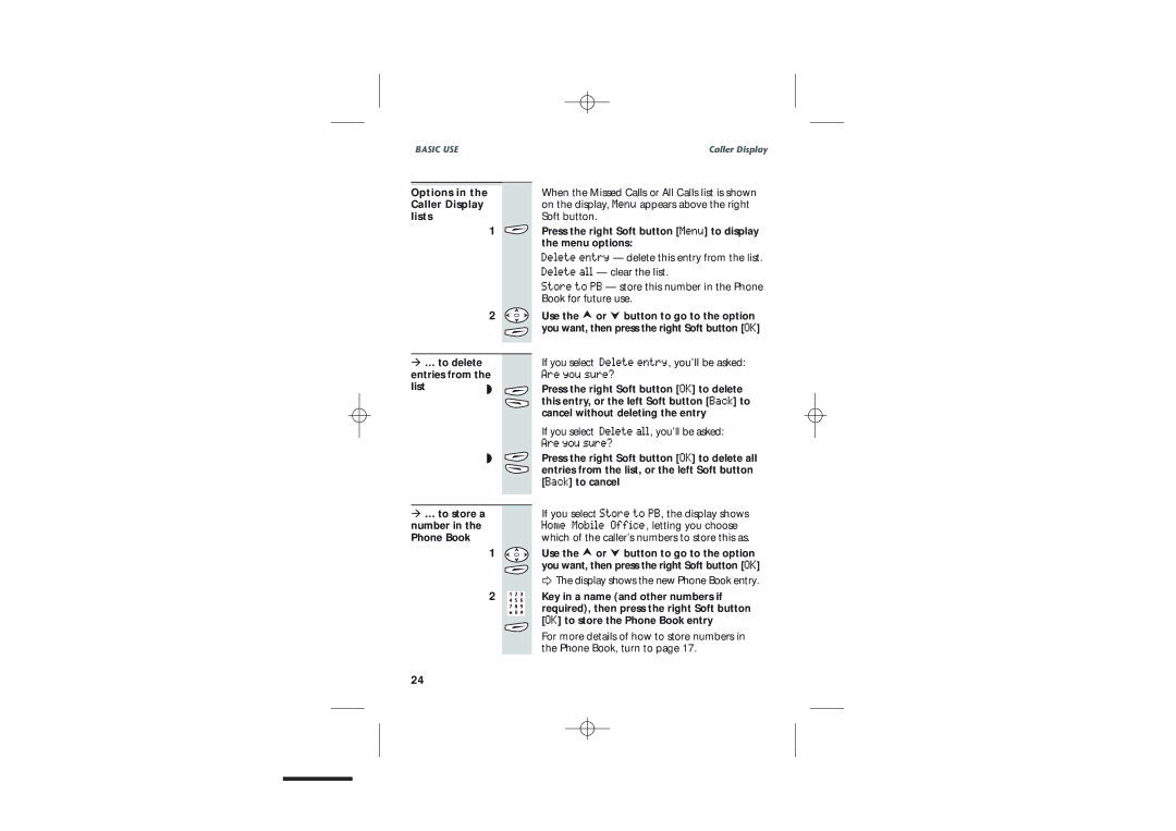 Uniden DECT1915+1 manual If you select Delete entry, you’ll be asked, If you select Delete all, you’ll be asked 