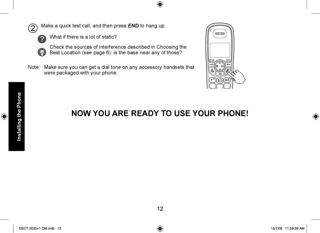 Uniden DECT2035+1, DECT2035+2 manual NOW YOU are Ready to USE Your Phone 