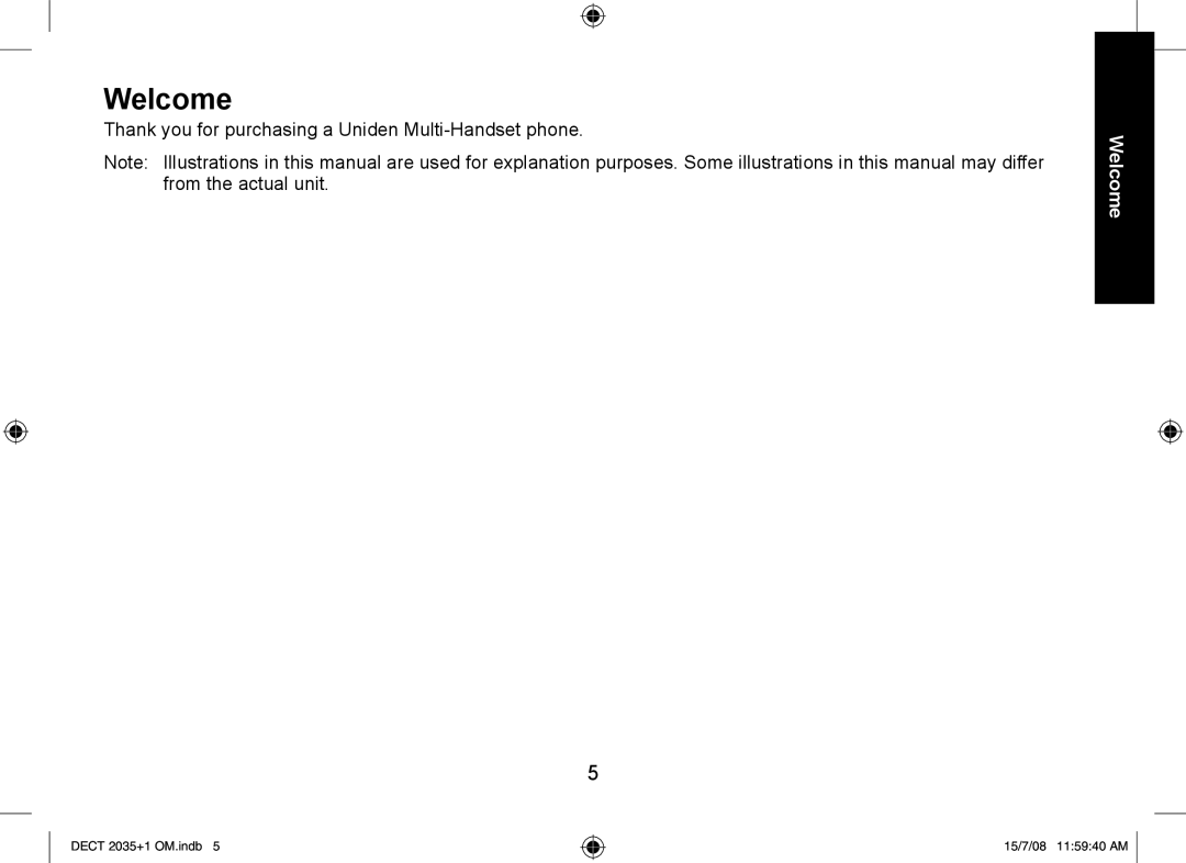 Uniden DECT2035+2, DECT2035+1 manual Welcome 