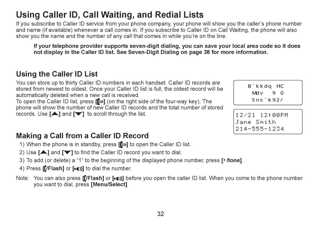 Uniden DECT2060 manual Using Caller ID, Call Waiting, and Redial Lists, Using the Caller ID List 