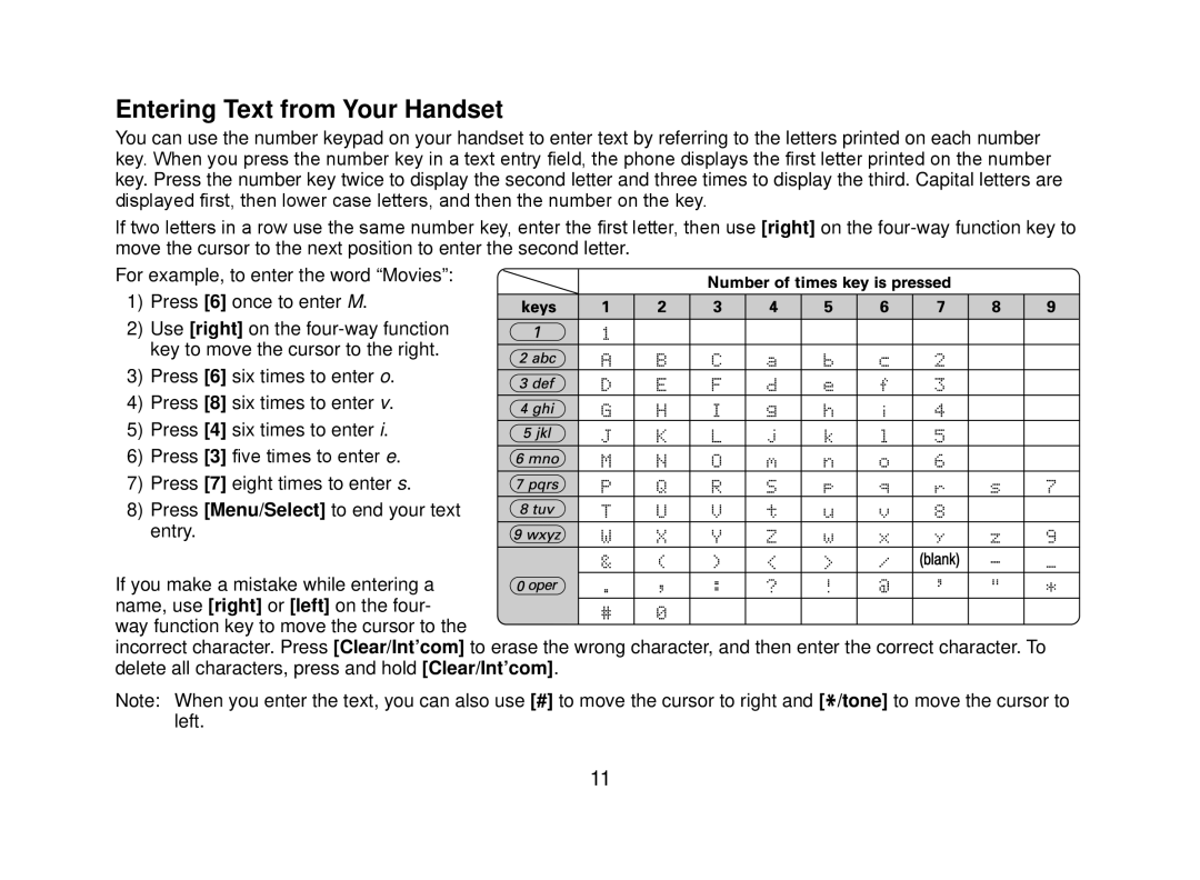 Uniden DECT2080 manual Entering Text from Your Handset 