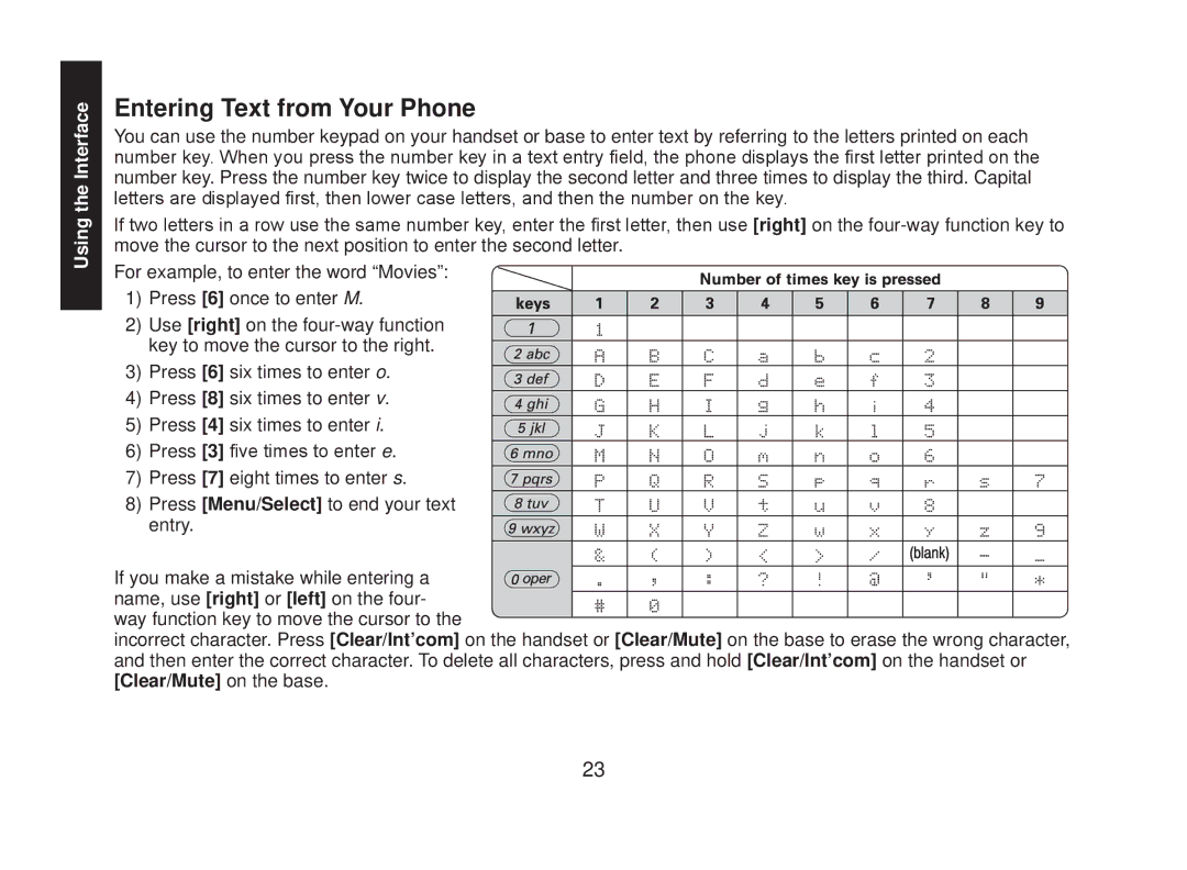 Uniden DECT2088 Series manual Entering Text from Your Phone 