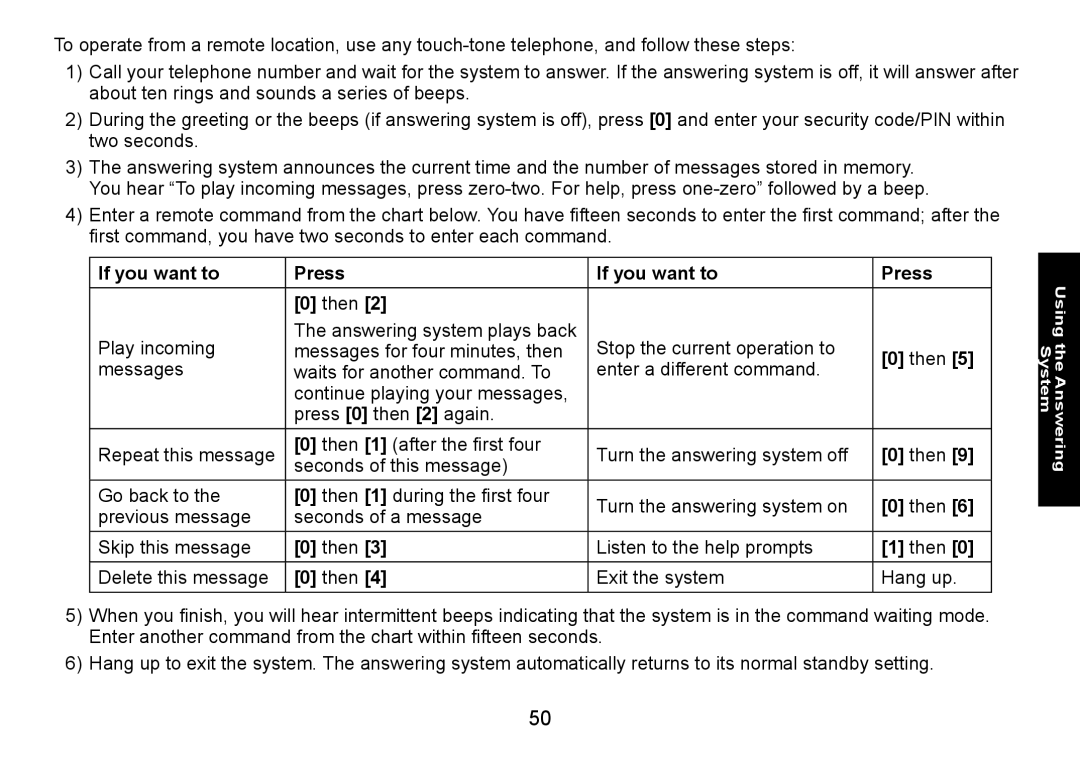 Uniden DECT3080 manual If you want to Press Then 