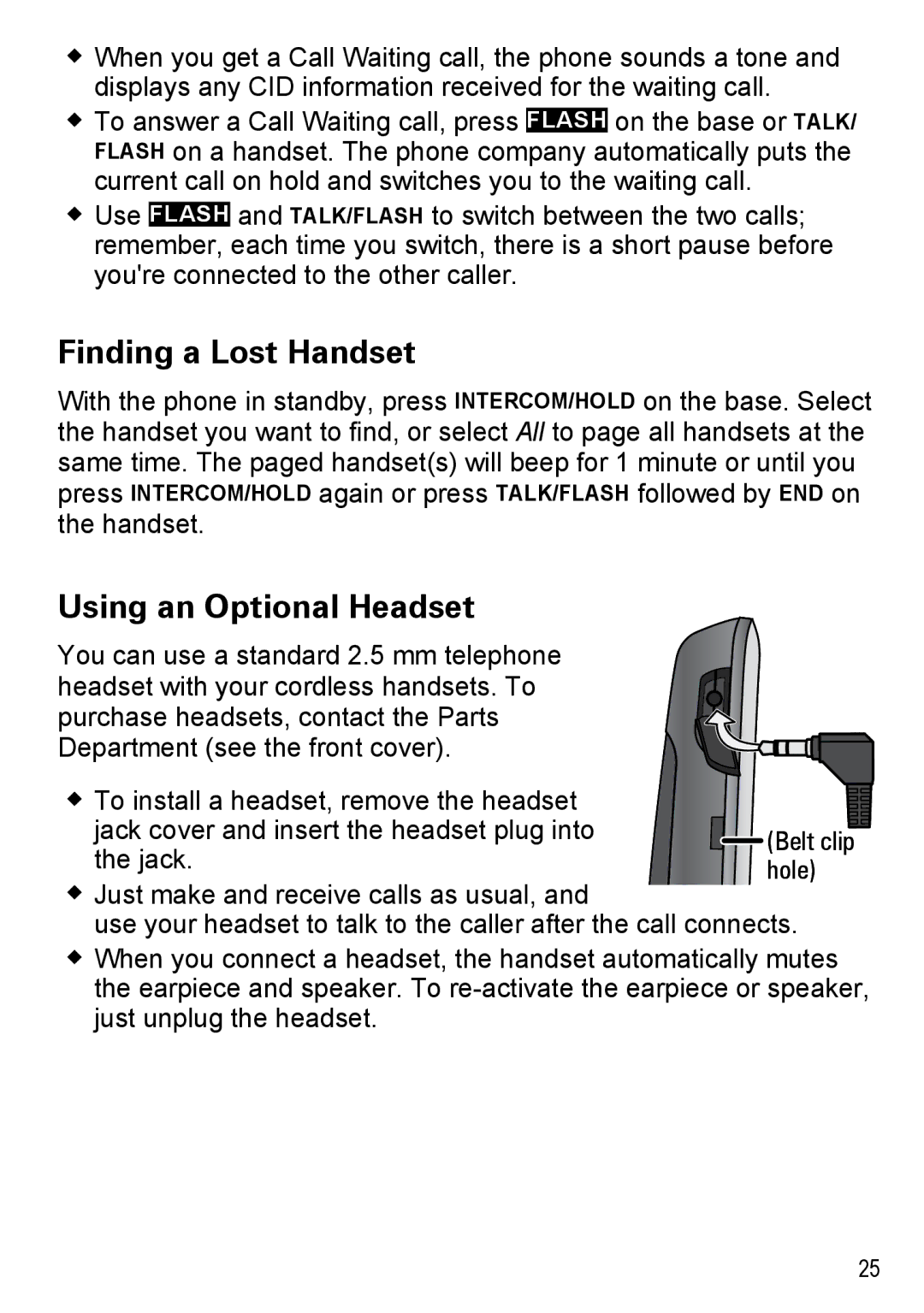 Uniden DECT4086-2, DECT4086-4, DECT4086-3, DECT4086-5, DECT4086-6 manual Finding a Lost Handset, Using an Optional Headset 