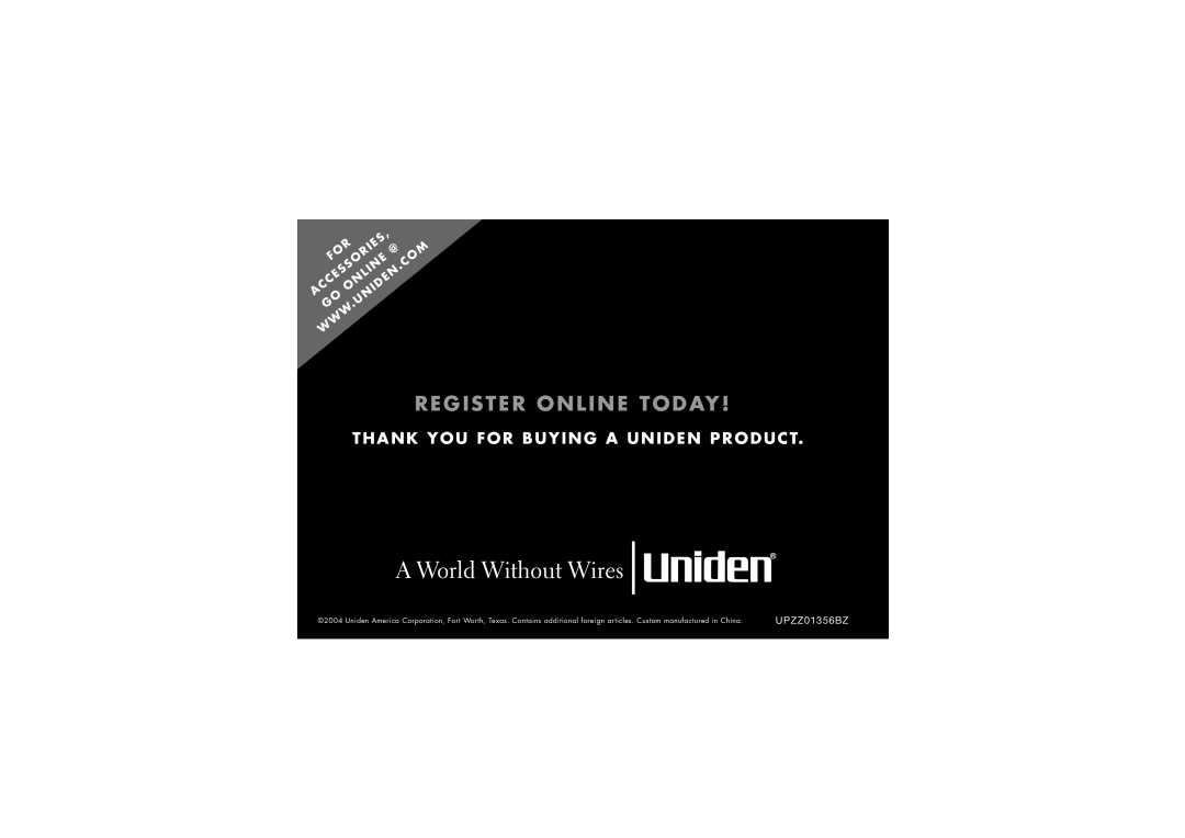 Uniden DMX 776 owner manual Register Online Today 