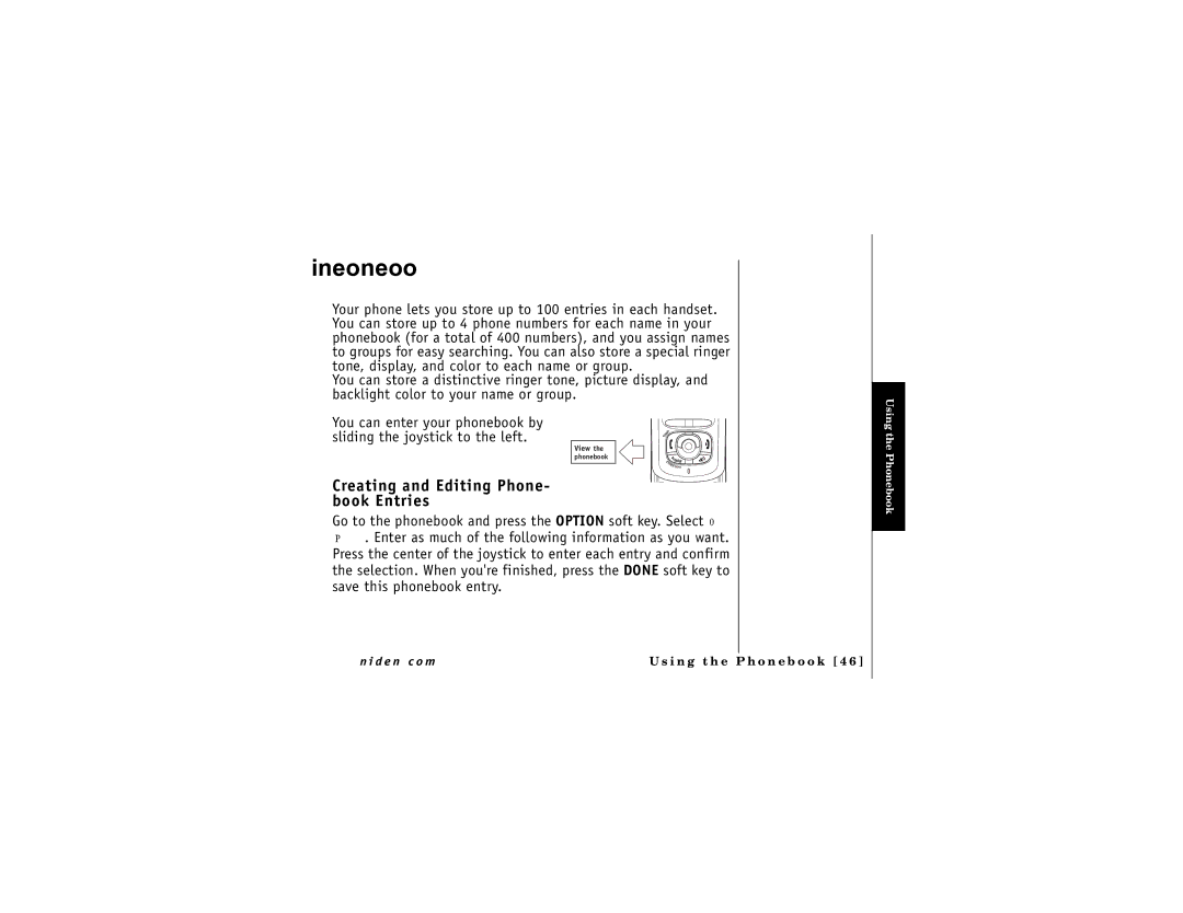 Uniden DMX 778 Series owner manual Using the Phonebook, Creating and Editing Phone- book Entries 