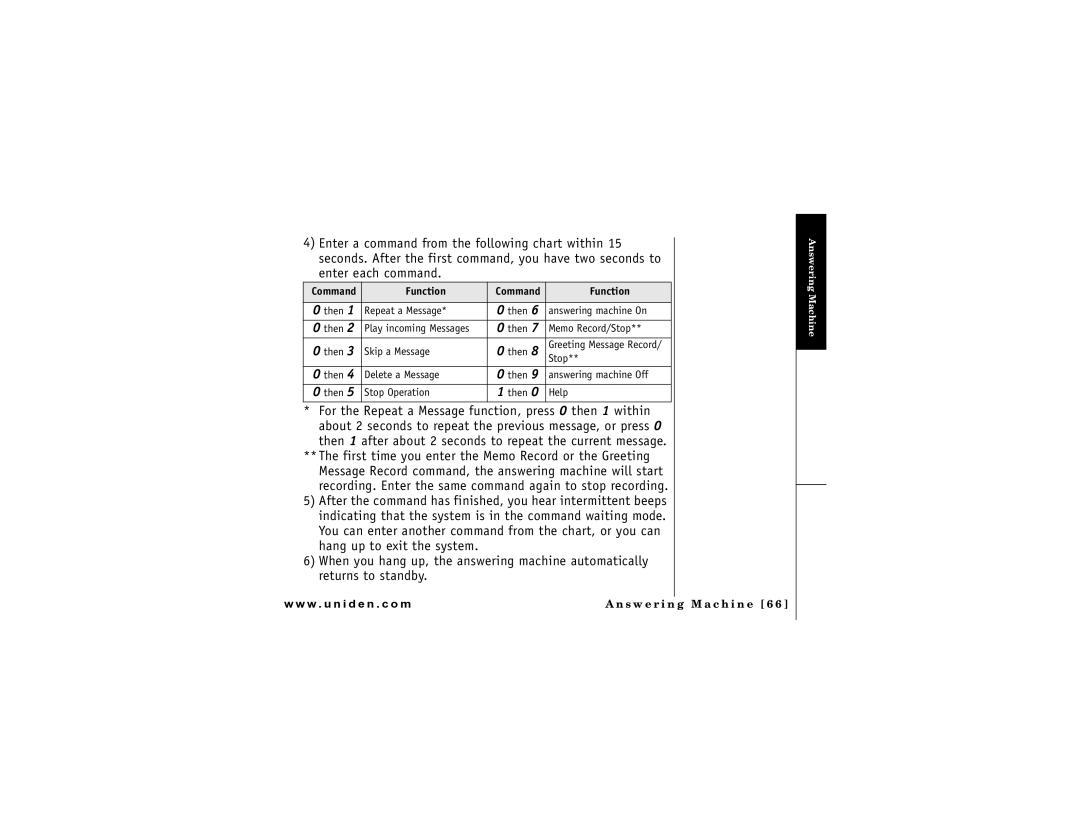 Uniden DMX 778 Series owner manual Function 