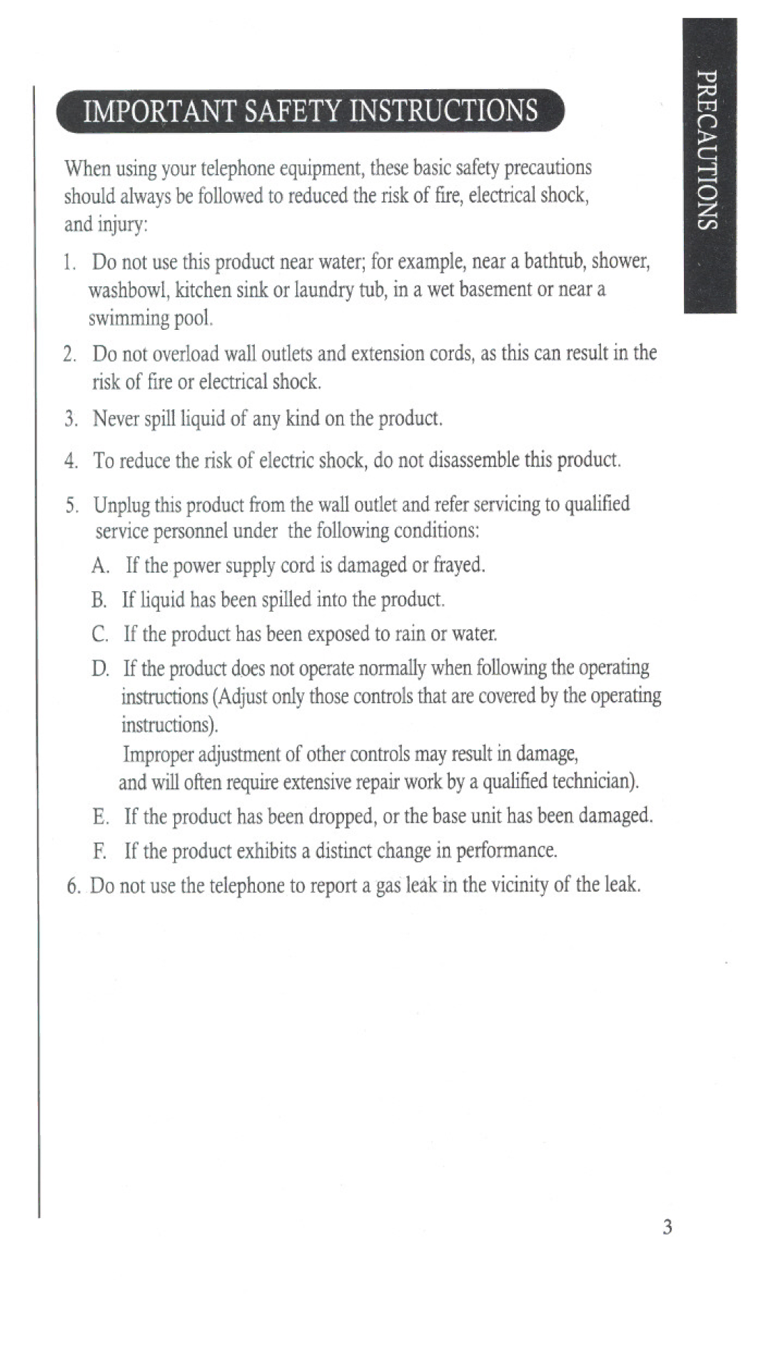 Uniden DS70 manual Importantsafetyinstructions 