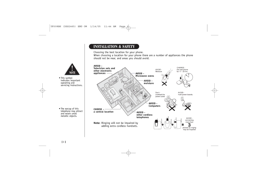 Uniden DSS 2455, DSS2465 quick start Installation & Safety, Choose 