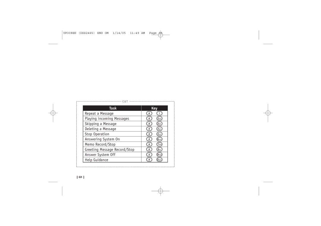 Uniden DSS 2455, DSS2465 quick start Task 