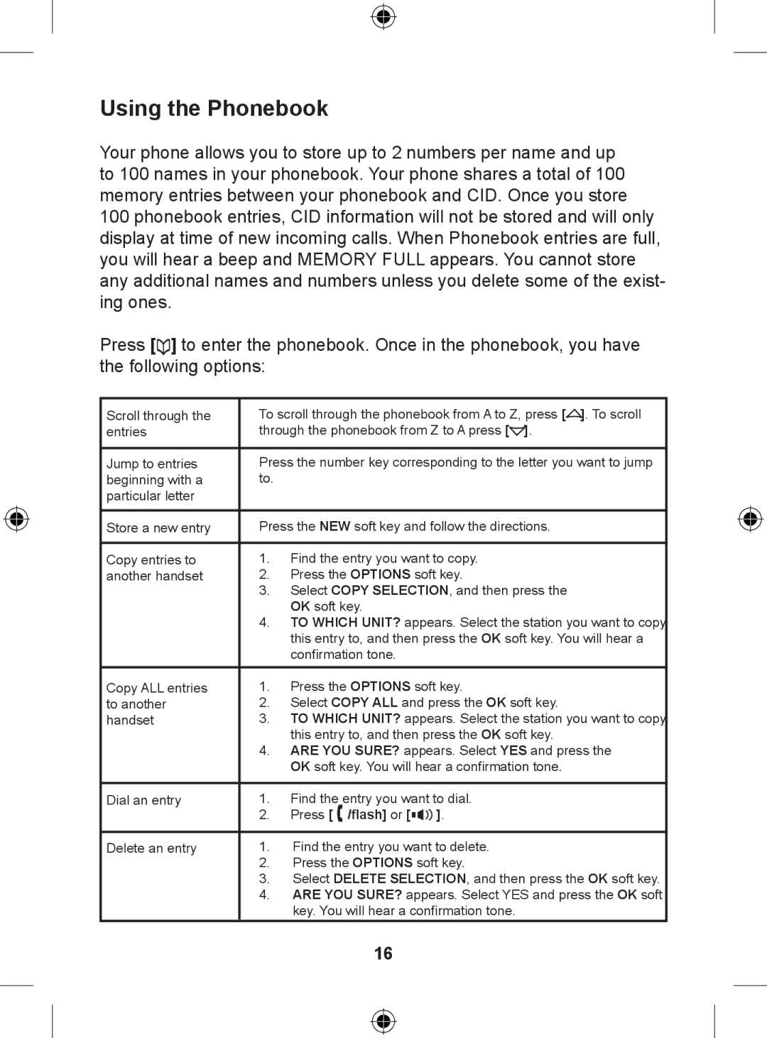 Uniden DSS 7805WP manual Using the Phonebook, Press /flash or 