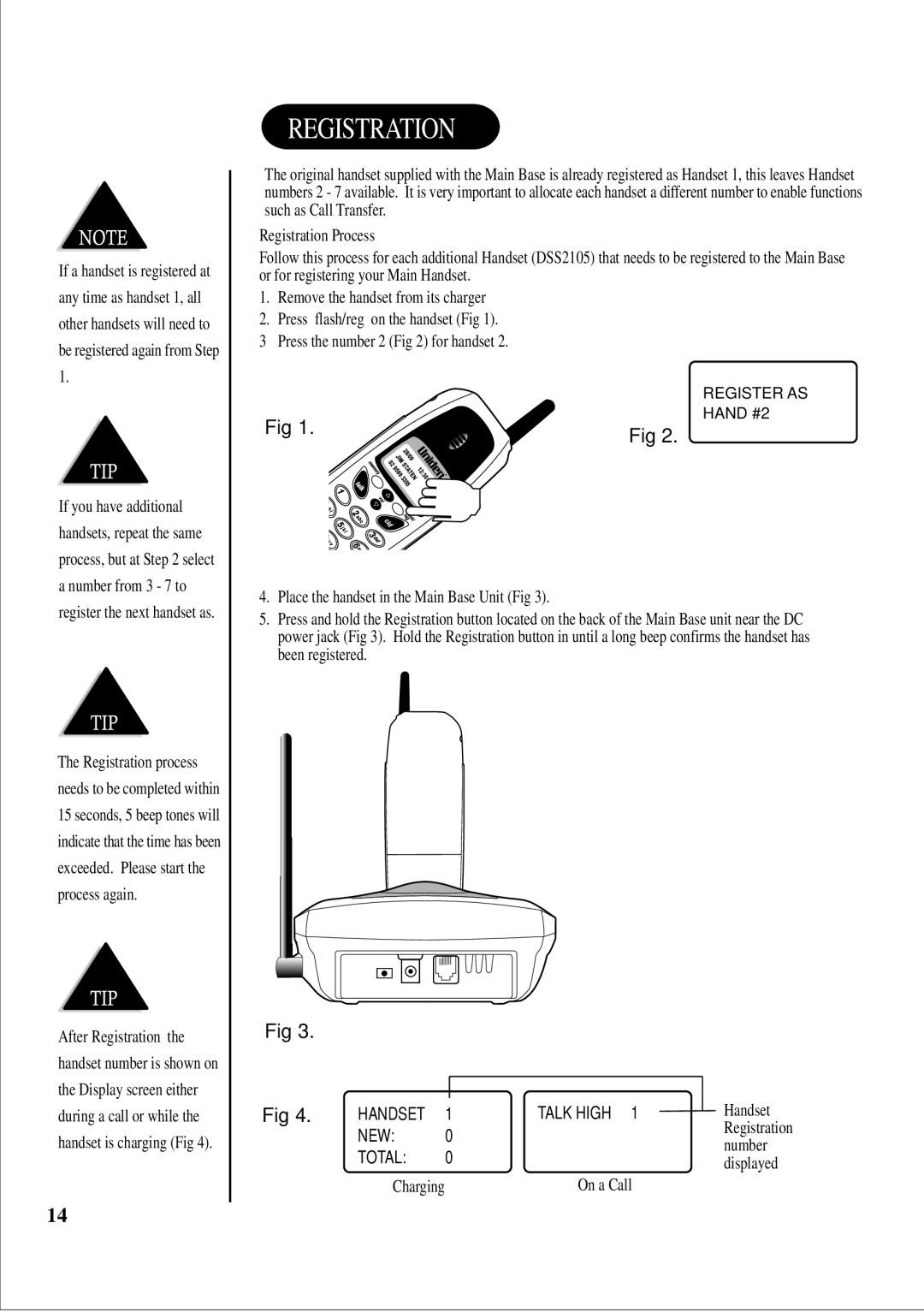 Uniden DSS2115 quick start Registration Process 