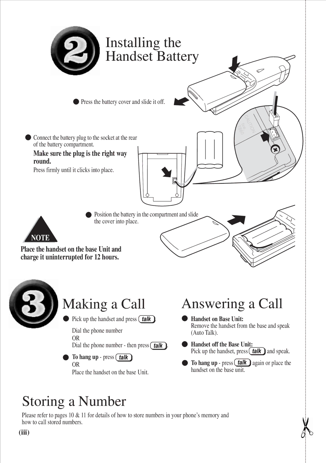 Uniden DSS2115 quick start To hang up press, Handset on Base Unit, Iii 