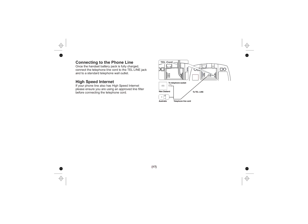 Uniden DSS3415+1 owner manual Connecting to the Phone Line, High Speed Internet 