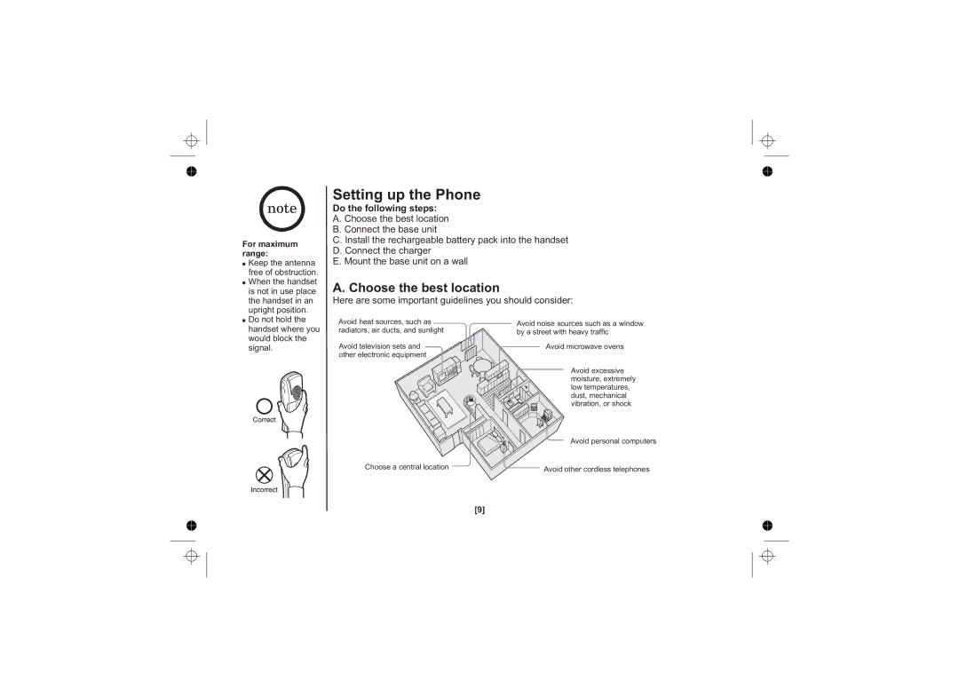 Uniden DSS7815 Series, DSS7815, DSS7815 +1 Series Setting up the Phone, Choose the best location, Do the following steps 