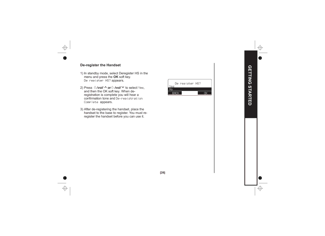 Uniden DSS7815, DSS7815 +1 Series, DSS7815 Series owner manual De-register the Handset 