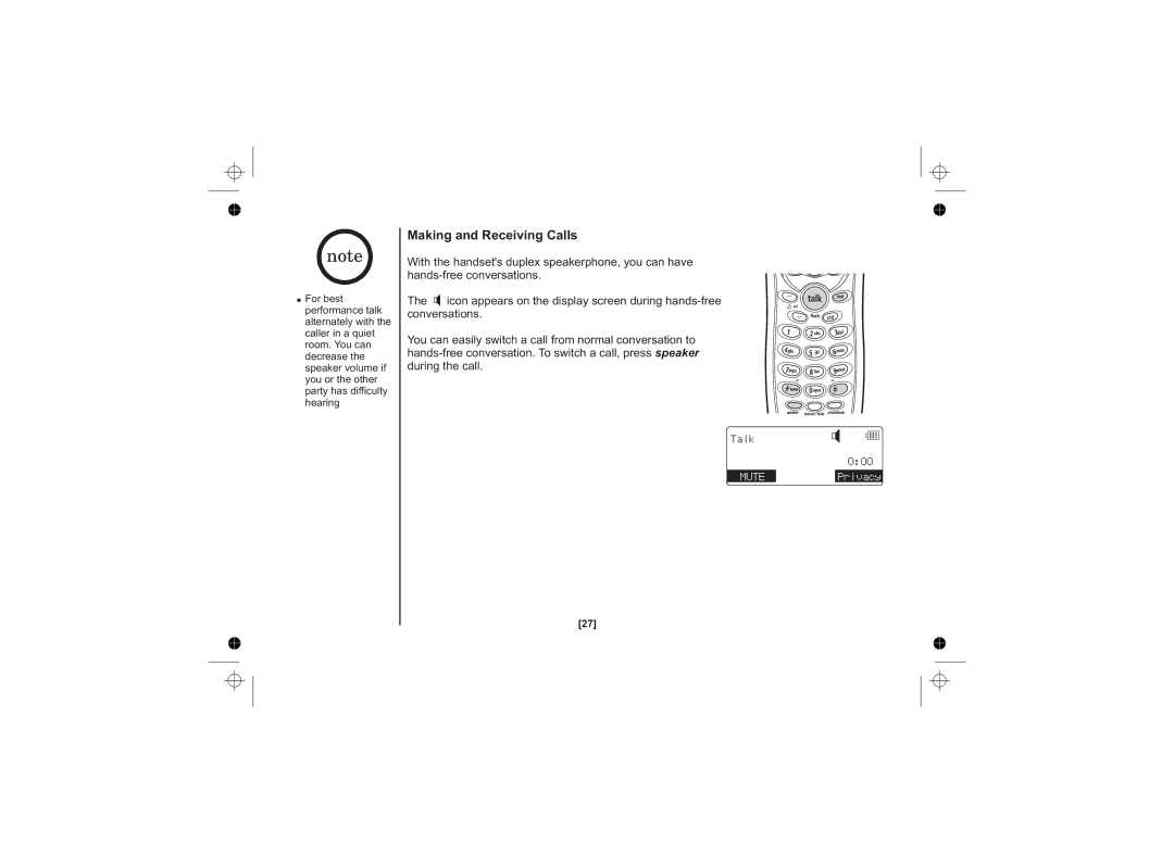 Uniden DSS7815 Series, DSS7815, DSS7815 +1 Series owner manual Making and Receiving Calls, MUTEPrivacy 