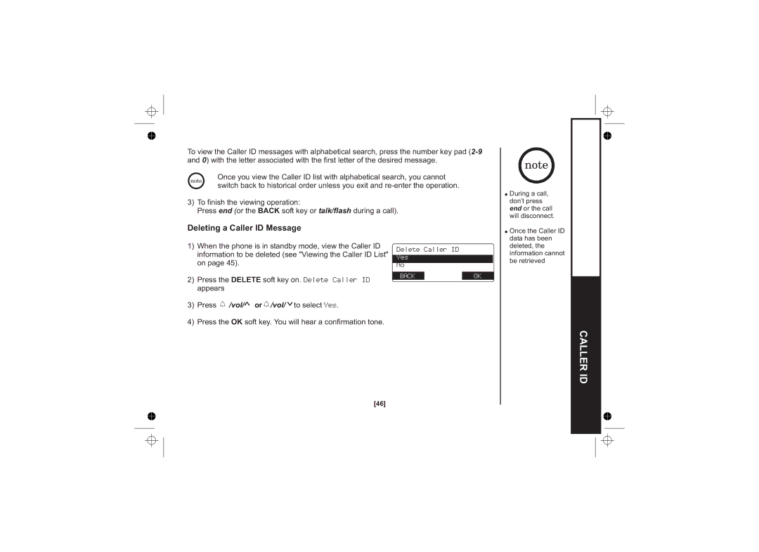 Uniden DSS7815, DSS7815 +1 Series, DSS7815 Series owner manual Deleting a Caller ID Message 