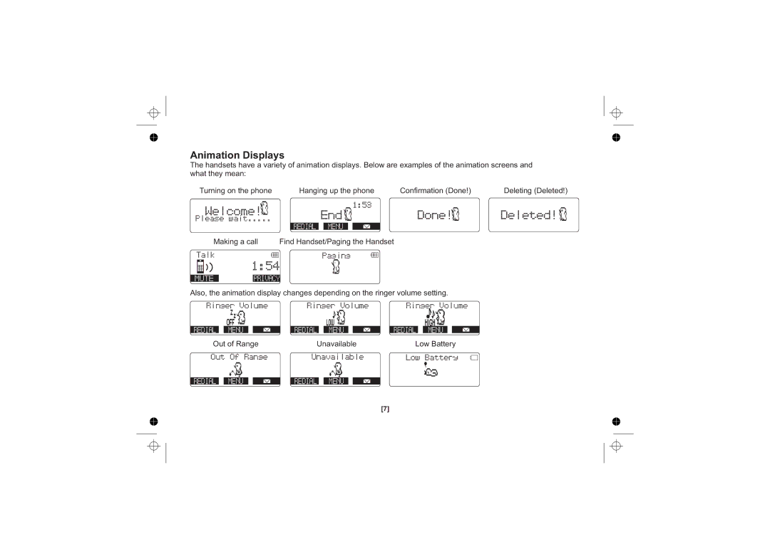 Uniden DSS7815 Series, DSS7815, DSS7815 +1 Series owner manual 154, Animation Displays 