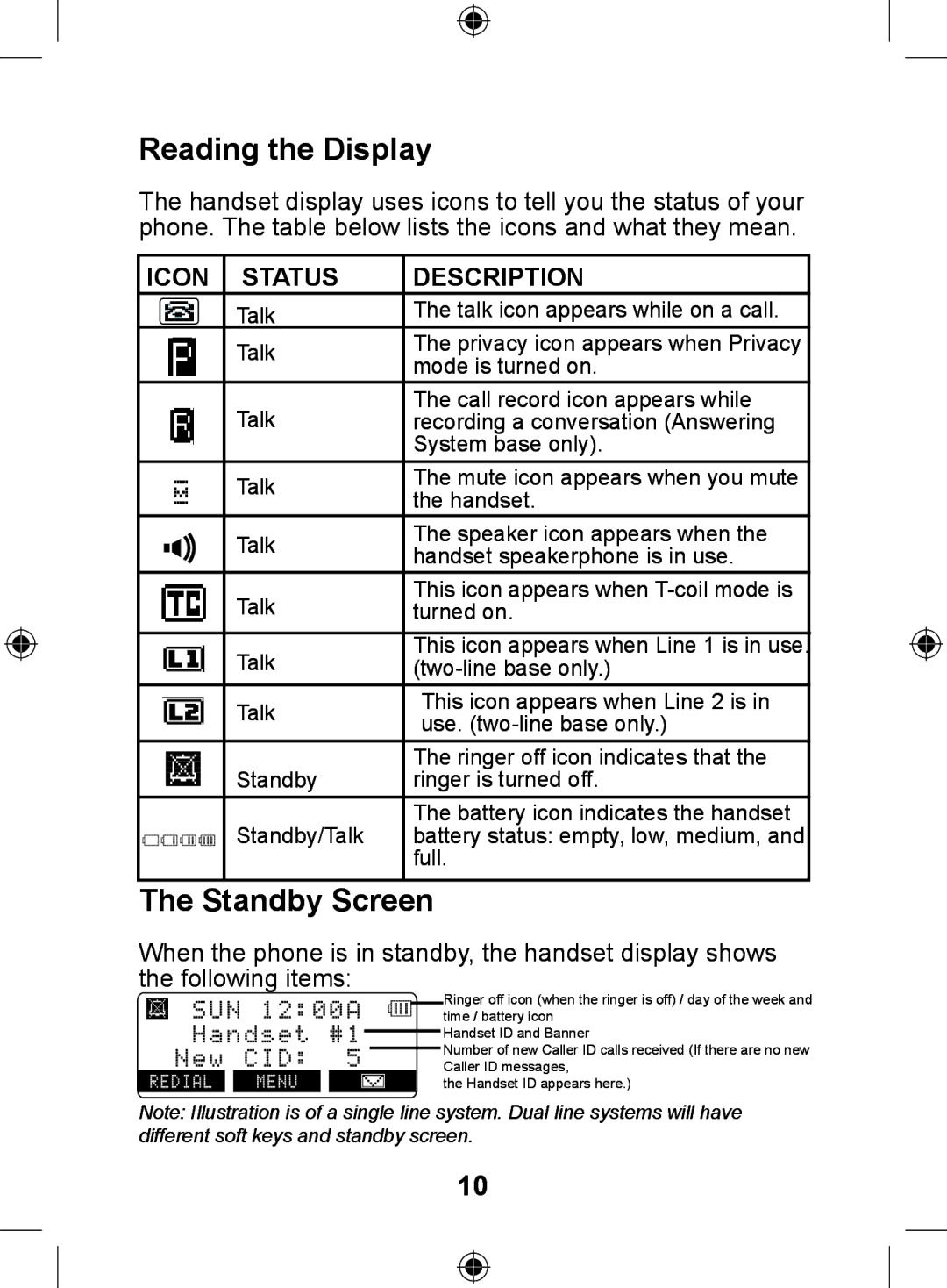 Uniden DSS7905 owner manual Reading the Display, Standby Screen 