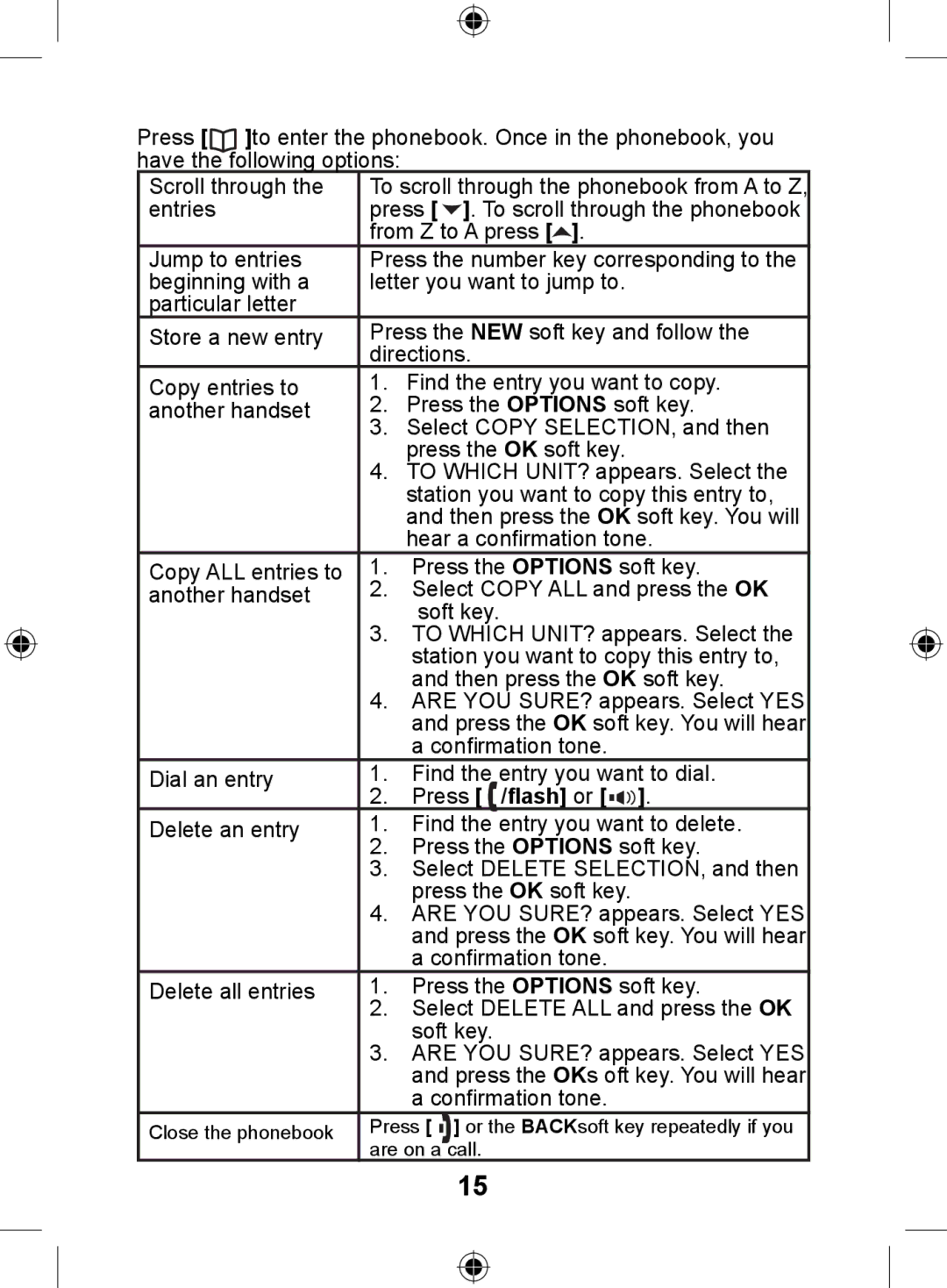 Uniden DSS7905 owner manual Press to enter the phonebook. Once in the phonebook, you 