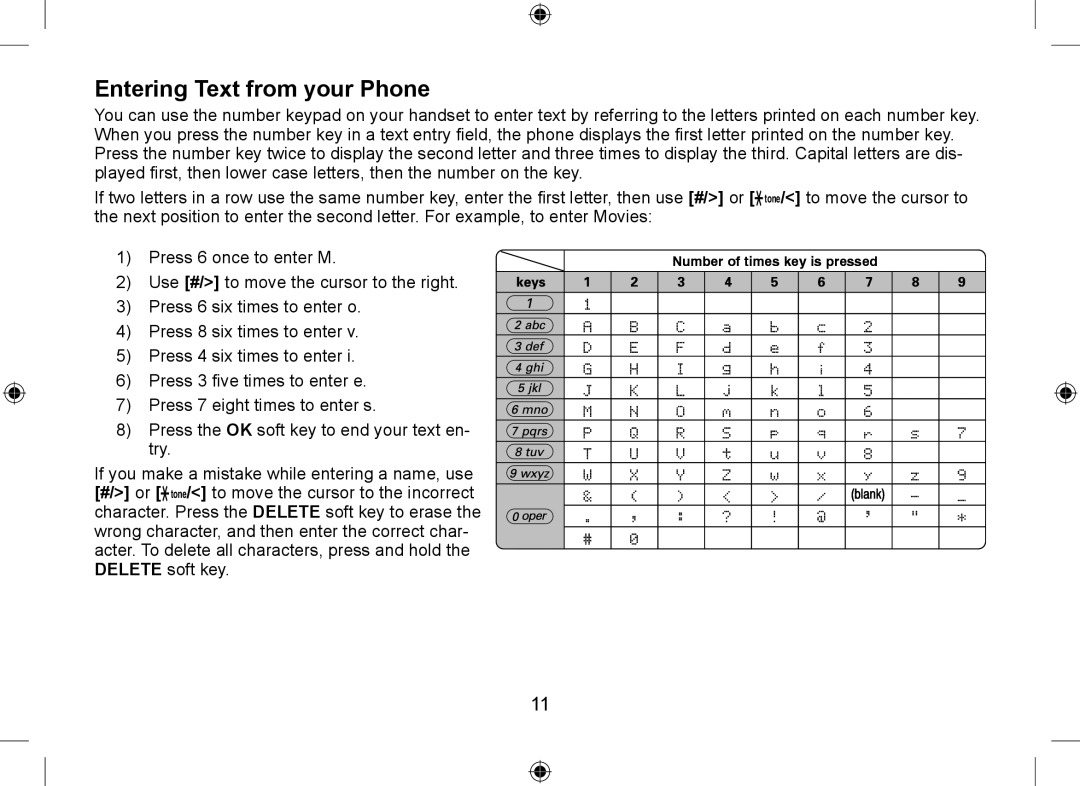 Uniden DSS7915+1 owner manual Entering Text from your Phone 