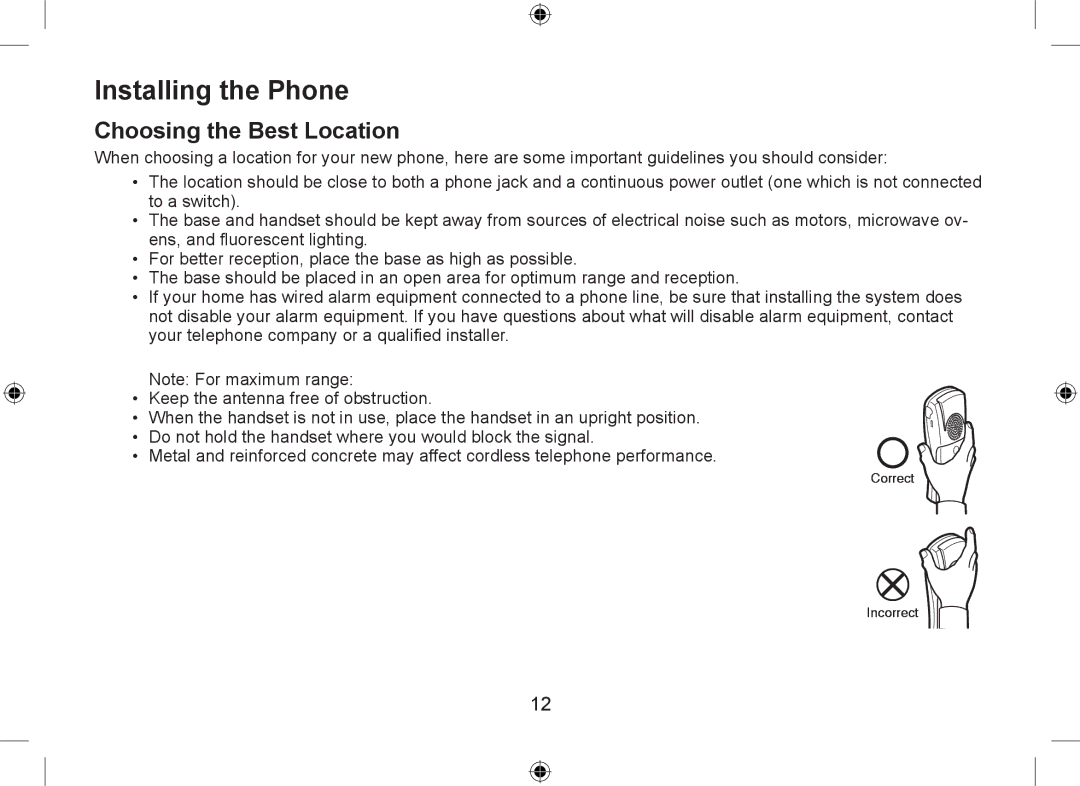 Uniden DSS7915+1 owner manual Installing the Phone, Choosing the Best Location 