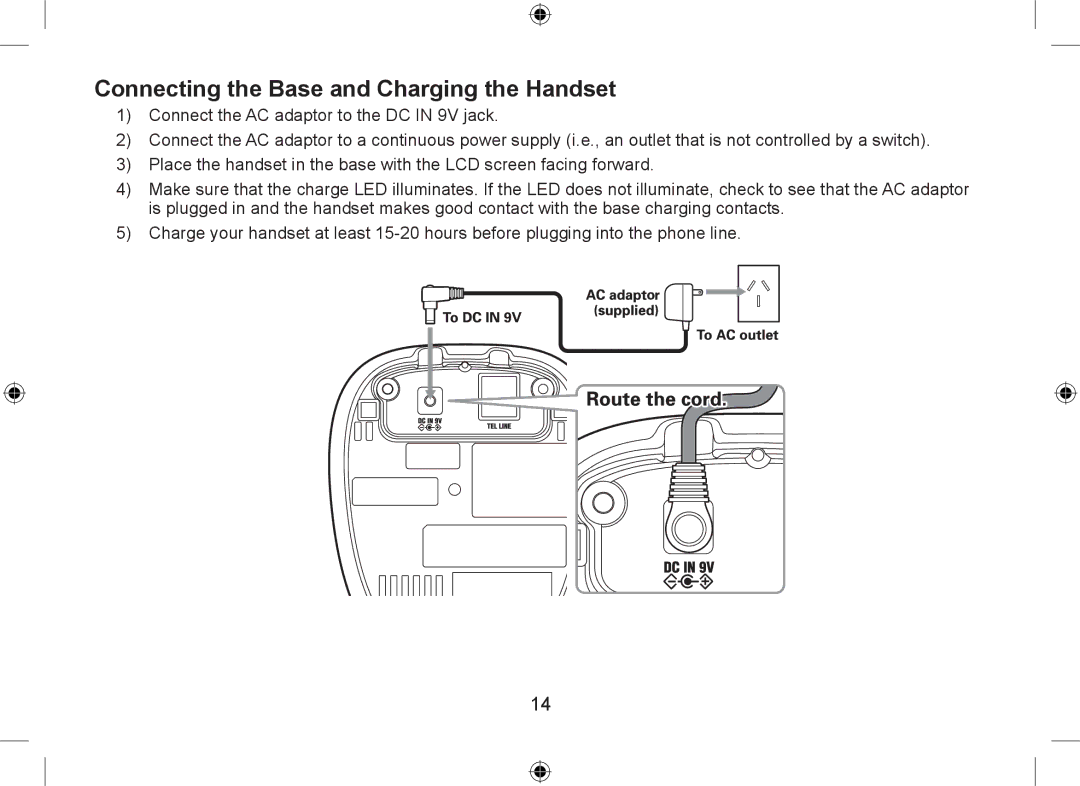 Uniden DSS7915+1 owner manual Connecting the Base and Charging the Handset 