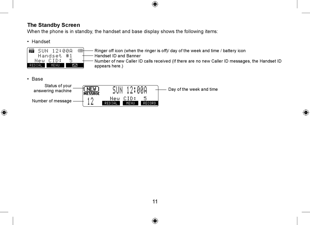 Uniden DSS7955+1, DSS7955+2 owner manual Standby Screen 