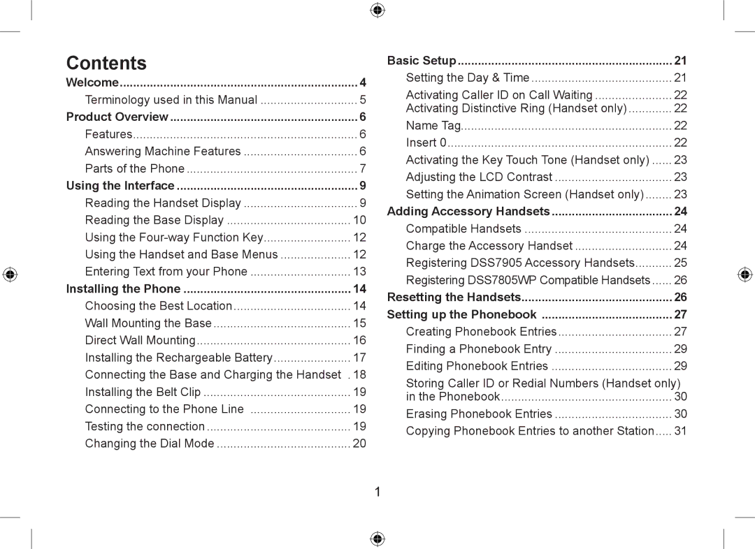 Uniden DSS7955+2, DSS7955+1 owner manual Contents 