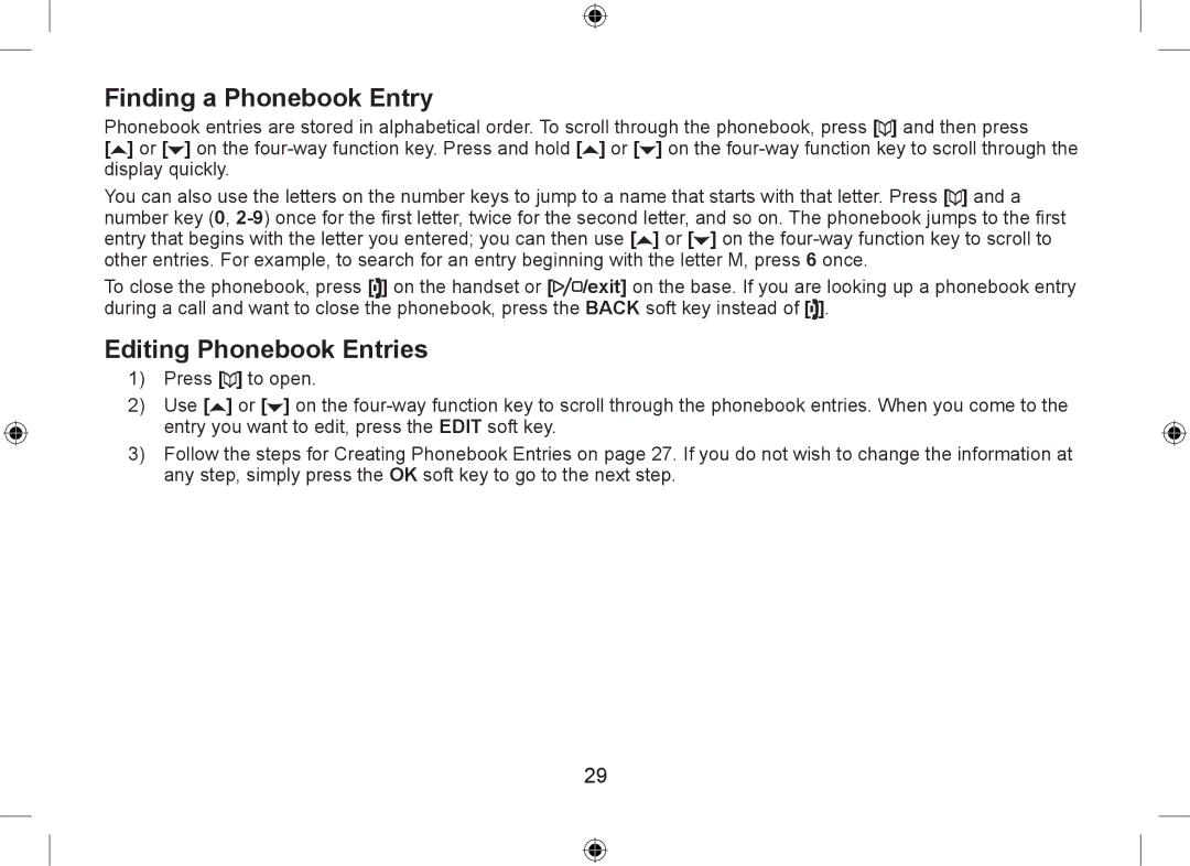 Uniden DSS7955+1, DSS7955+2 owner manual Finding a Phonebook Entry, Editing Phonebook Entries 