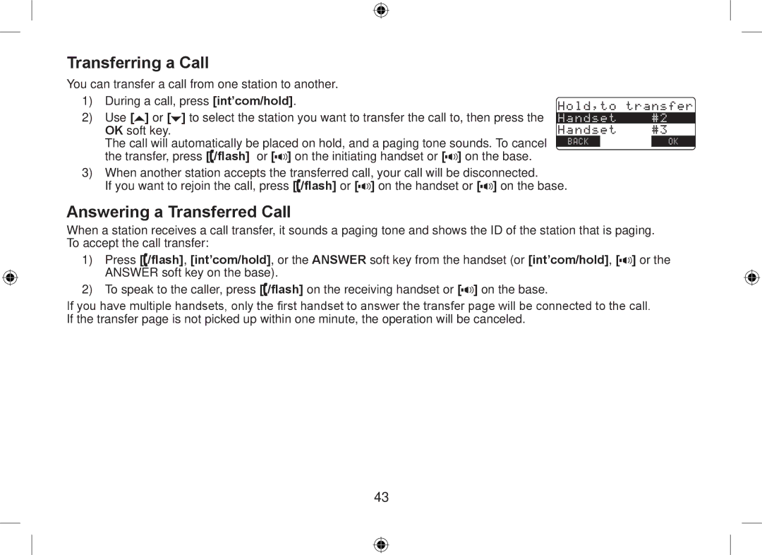 Uniden DSS7955+2, DSS7955+1 owner manual Transferring a Call, Answering a Transferred Call 