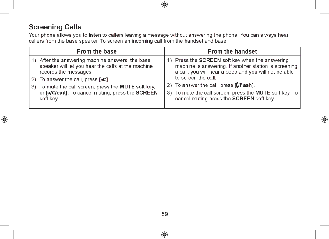 Uniden DSS7955+1, DSS7955+2 owner manual Screening Calls 